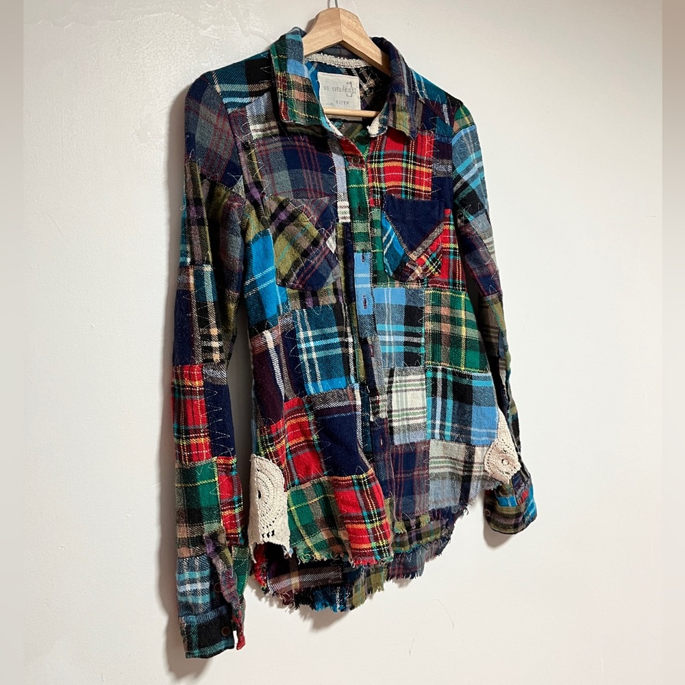 We The Free Multicolor Patchwork Plaid Button-Down Shirt - Picture 7 of 11